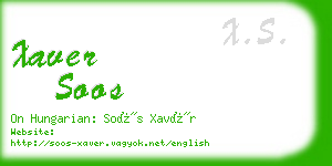 xaver soos business card